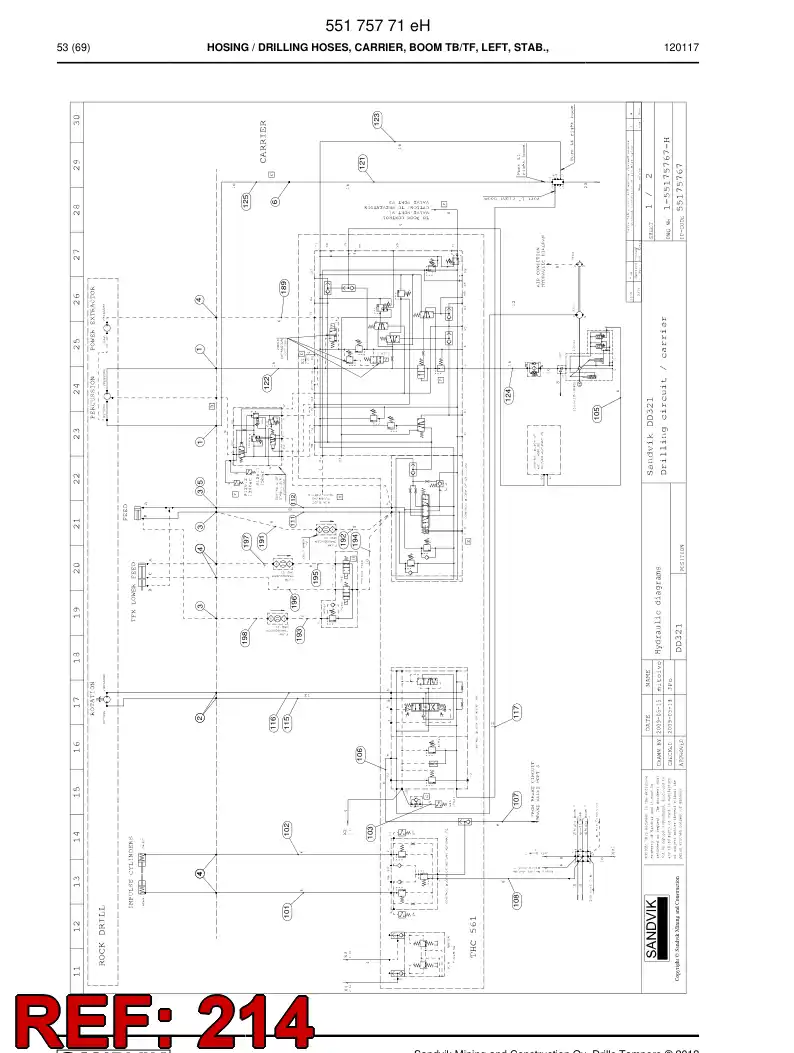 59202071 592 020 71 Hose Assembly, Hydraulic - Sandvik Technical Drawing