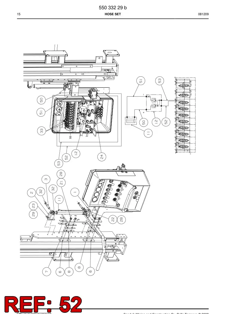 59202083a 592 020 83a HOSE ASSY - Sandvik Technical Drawing