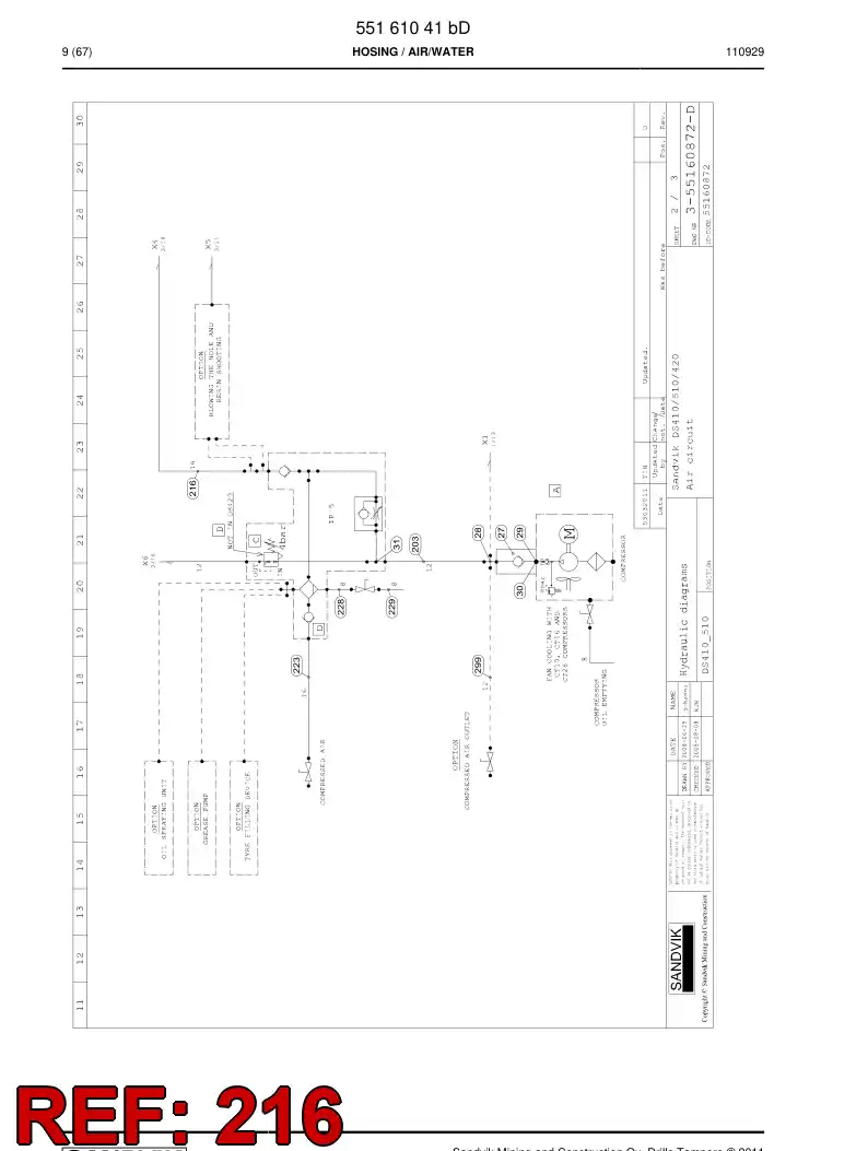 59202105 592 021 05 Hydraulic hose assembly - Sandvik Technical Drawing
