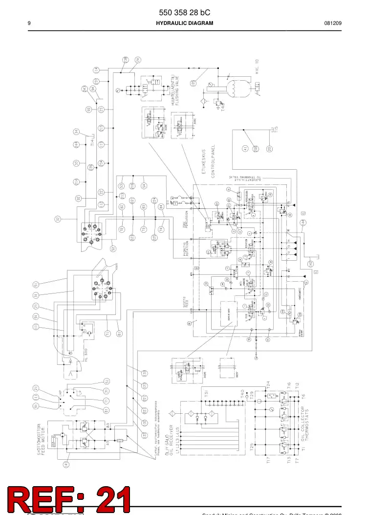 59202119 592 021 19 HYDRAULIC HOSE ASSEMBLY - Sandvik Technical Drawing