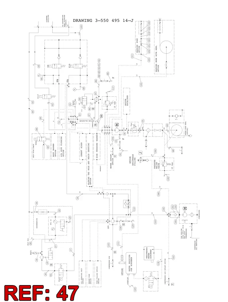 59202128 592 021 28 HYDRAULIC HOSE ASSEMBLY - Sandvik Technical Drawing