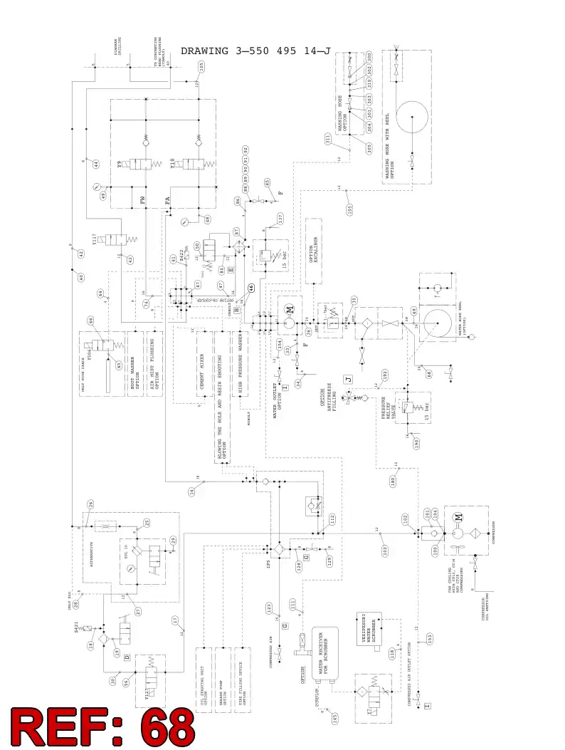 59202136 592 021 36 HYDRAULIC HOSE ASSEMBLY - Sandvik Technical Drawing