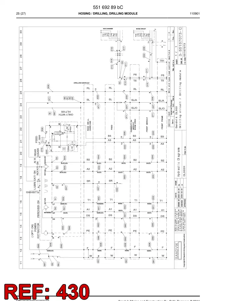 59202151 592 021 51 Hose Assembly, Hydraulic - Sandvik Technical Drawing