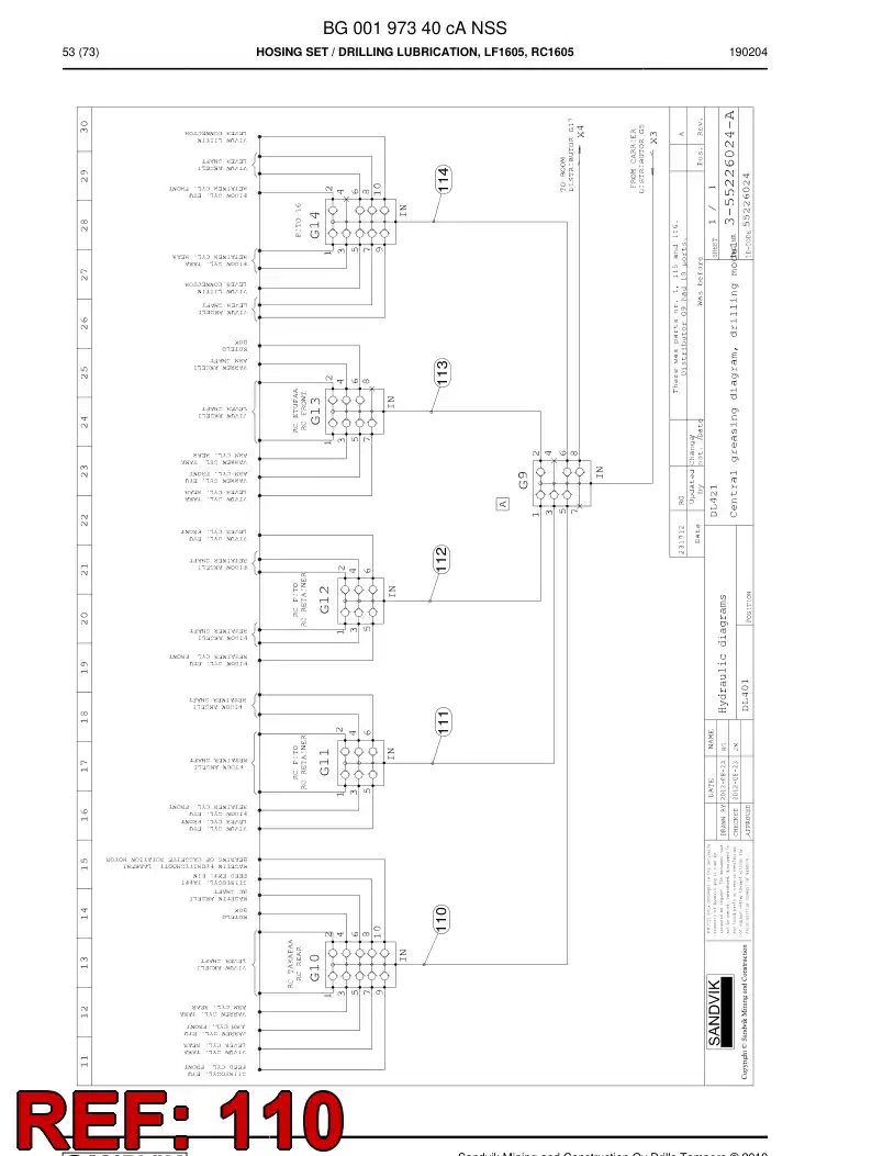 59202173 592 021 73 Hose Assembly - Sandvik Technical Drawing