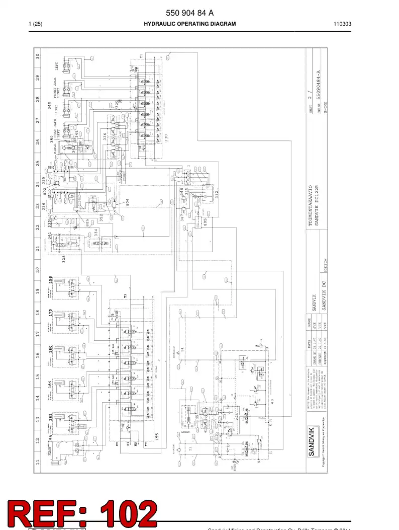 59202197 592 021 97 Hose Assembly, Hydraulic - Sandvik Technical Drawing