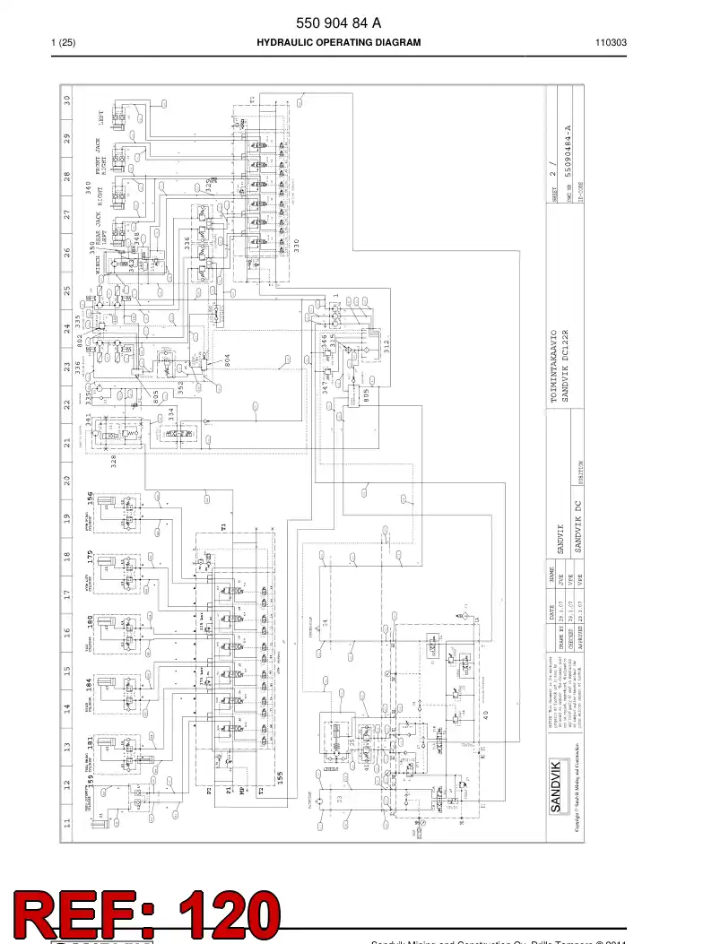 59202203 592 022 03 Hose Assembly, Hydraulic - Sandvik Technical Drawing