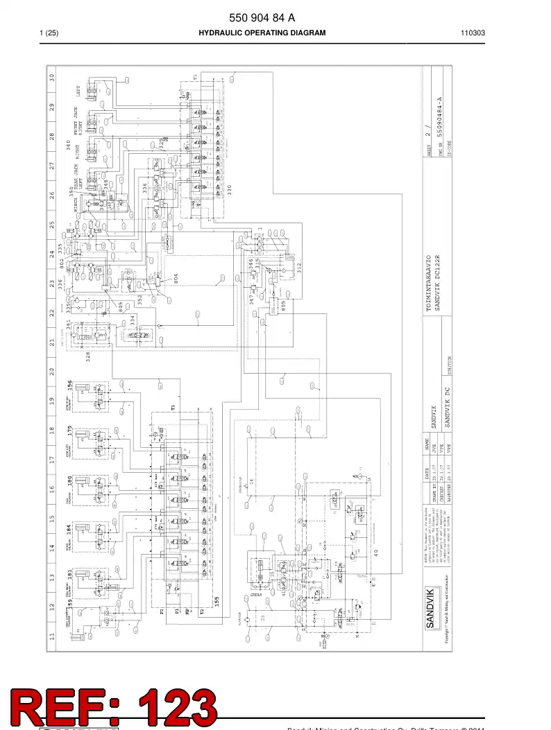 59202205 592 022 05 Hose Assembly, Hydraulic - Sandvik Technical Drawing