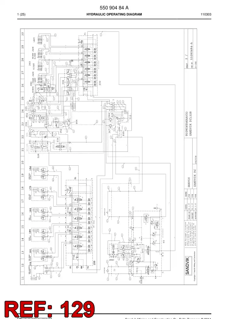 59202217a 592 022 17a Hose Assembly, Hydraulic - Sandvik Technical Drawing