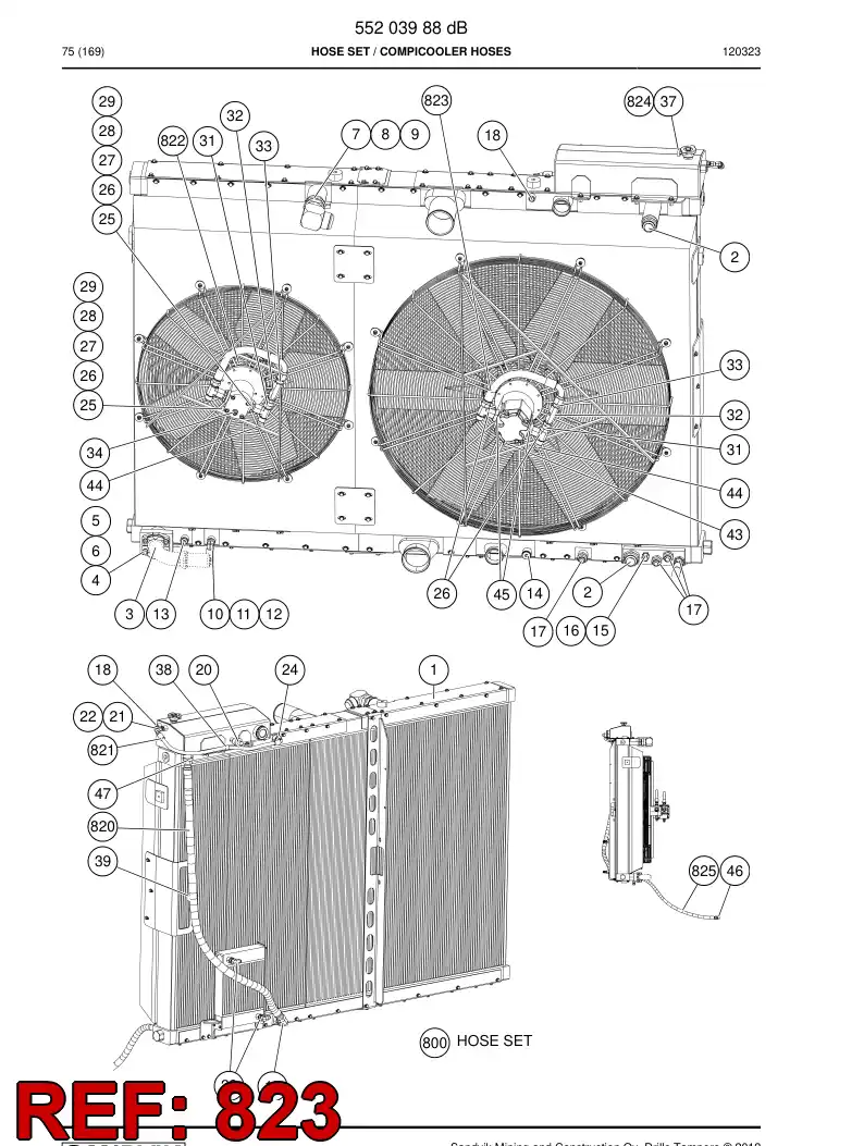 59202219 592 022 19 Hose Assembly, Hydraulic - Sandvik Technical Drawing