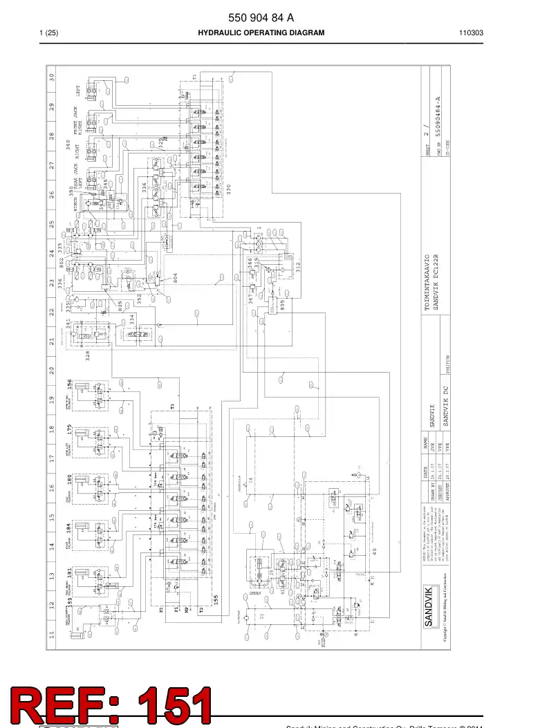 59202223 592 022 23 Hose Assembly, Hydraulic - Sandvik Technical Drawing