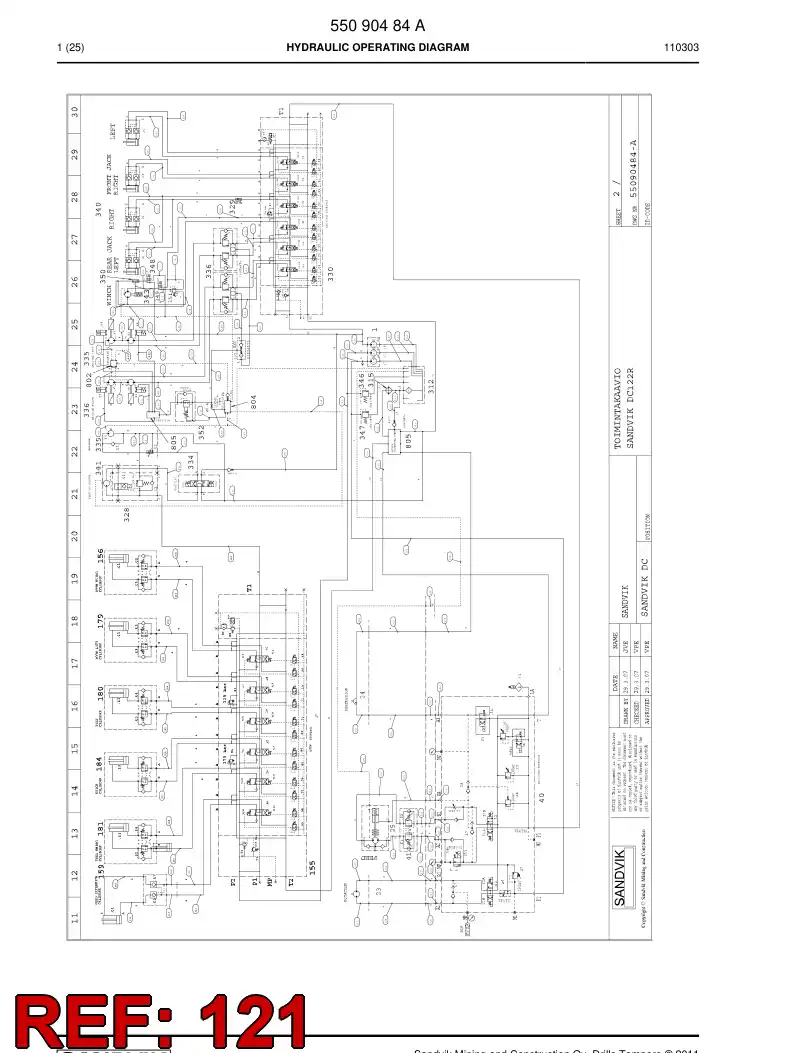 59202225 592 022 25 Hose Assembly, Hydraulic - Sandvik Technical Drawing