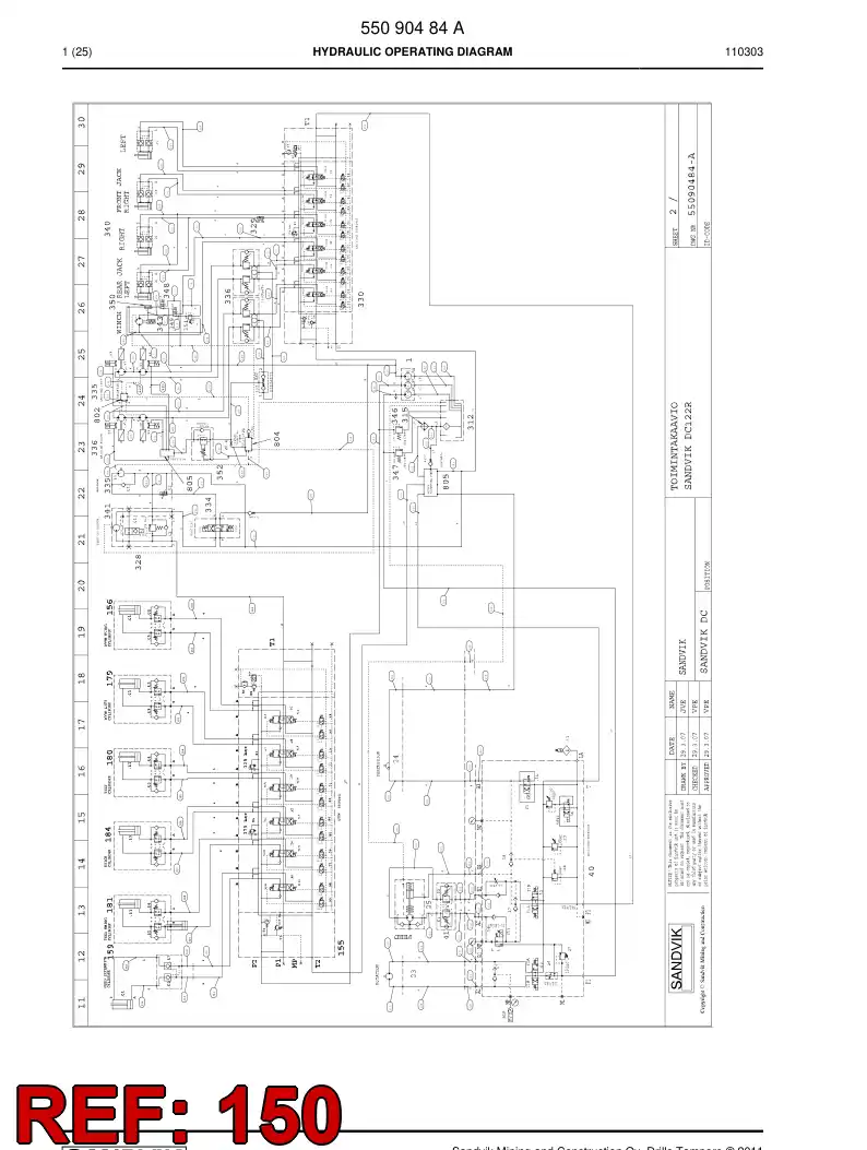 59202233 592 022 33 Hose Assembly, Hydraulic - Sandvik Technical Drawing