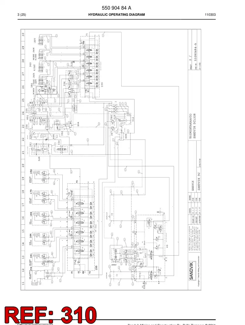 59202249 592 022 49 Hose Assembly, Hydraulic - Sandvik Technical Drawing