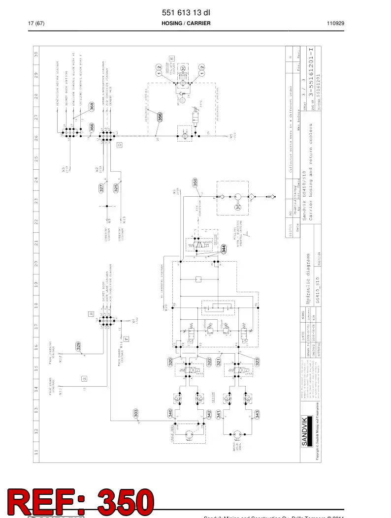 59202279 592 022 79 Hydraulic hose assembly - Sandvik Technical Drawing