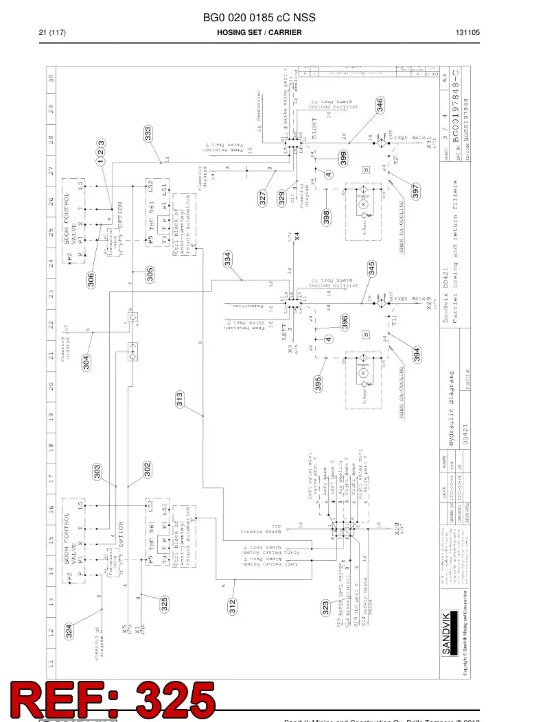 59202289a 592 022 89a Hose Assembly, Hydraulic - Sandvik Technical Drawing