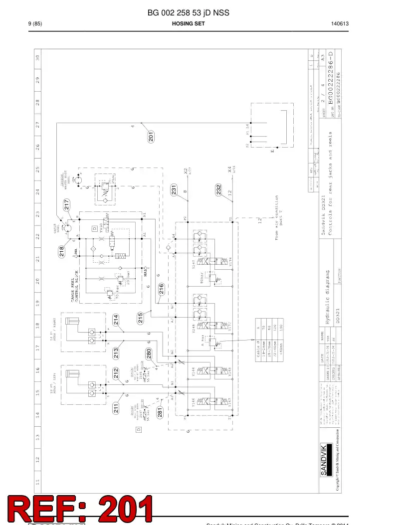 59202329 592 023 29 Hose Assembly, Hydraulic - Sandvik Technical Drawing