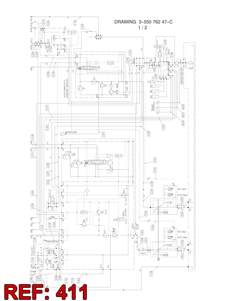 59202336 592 023 36 HYDRAULIC HOSE ASSEMBLY - Sandvik Technical Drawing