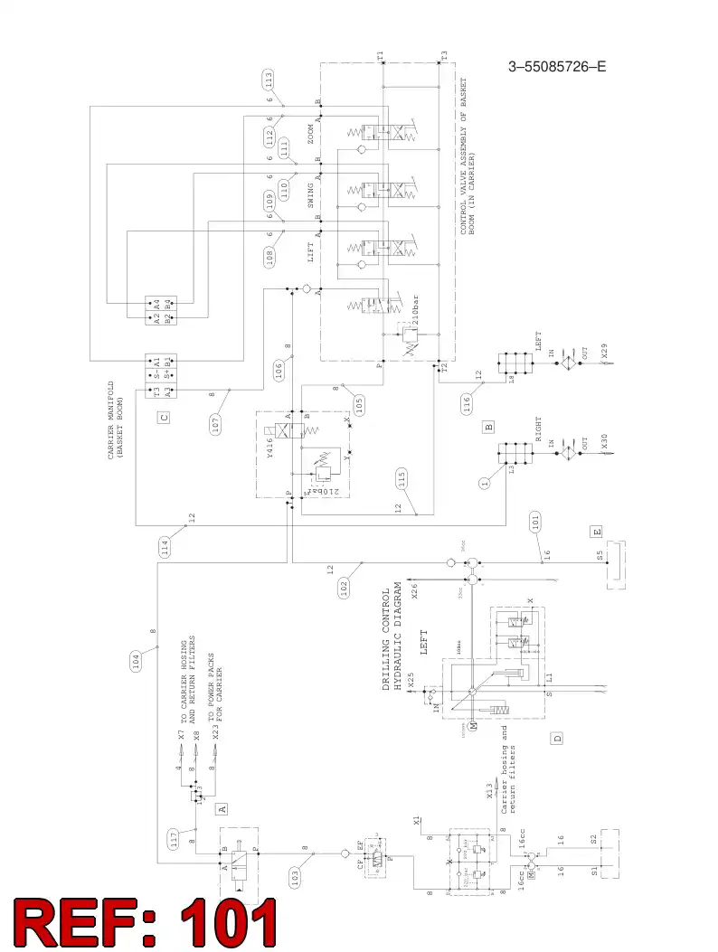 59202348 592 023 48 HYDRAULIC HOSE ASSEMBLY - Sandvik Technical Drawing