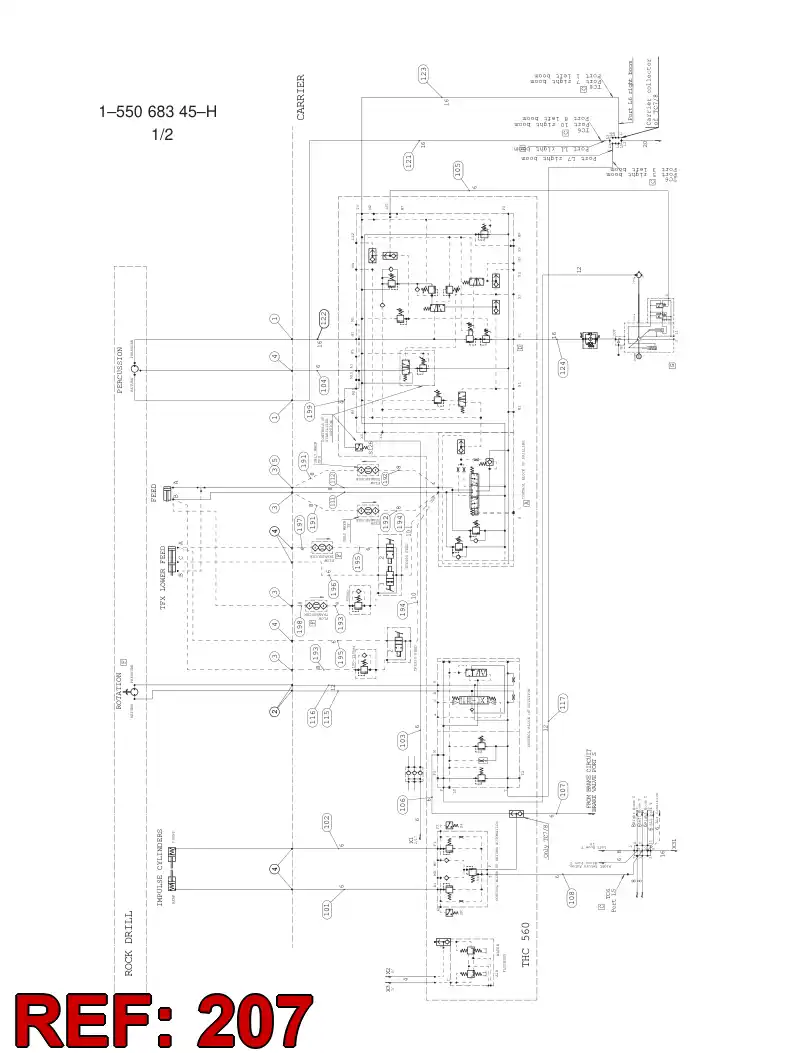 59202354 592 023 54 HYDRAULIC HOSE ASSEMBLY - Sandvik Technical Drawing