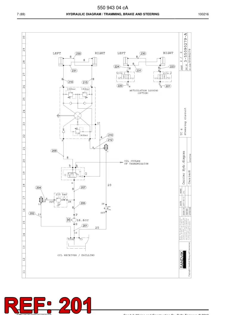 59202363 592 023 63 Hydraulic hose assembly - Sandvik Technical Drawing