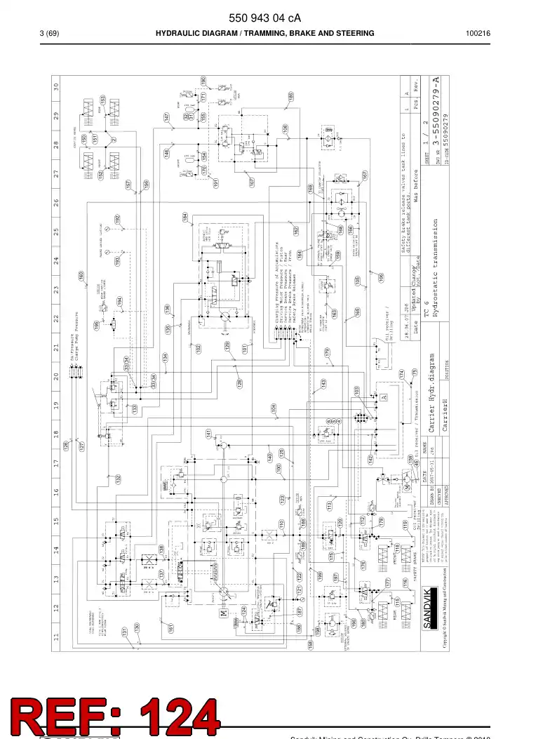 59202369 592 023 69 Hose Assembly, Hydraulic - Sandvik Technical Drawing