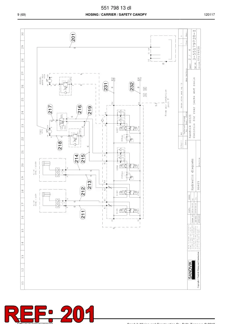 59202371 592 023 71 Hose Assembly, Hydraulic - Sandvik Technical Drawing