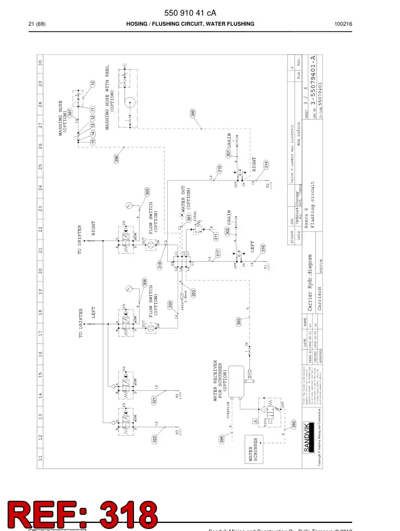 59202379 592 023 79 Hose Assembly, Hydraulic - Sandvik Technical Drawing