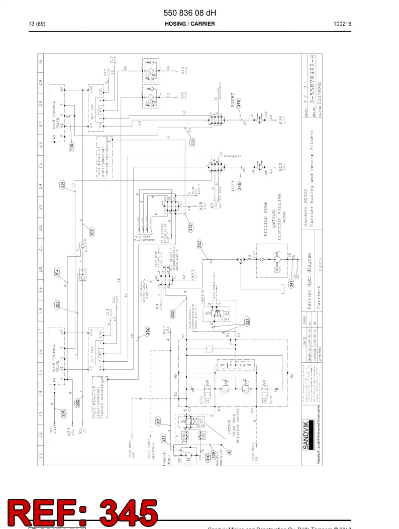 592 023 85 Hose Assembly, Hydraulic - drawing