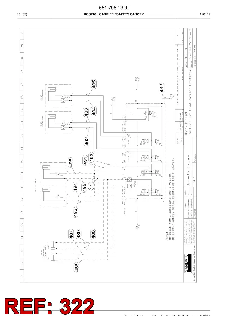 59202417 592 024 17 Hose Assembly, Hydraulic - Sandvik Technical Drawing