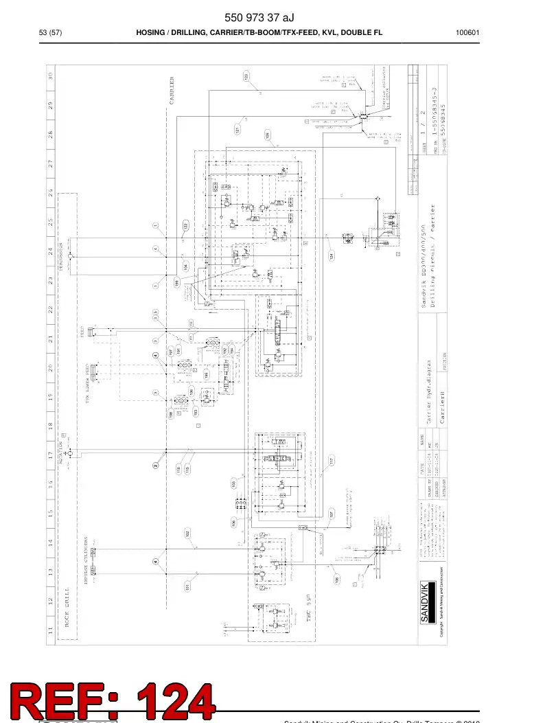 59202425 592 024 25 Hydraulic hose assembly - Sandvik Technical Drawing