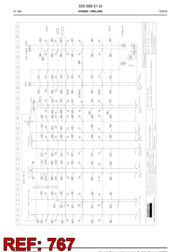 59202439 592 024 39 Hydraulic hose assembly - Sandvik Technical Drawing