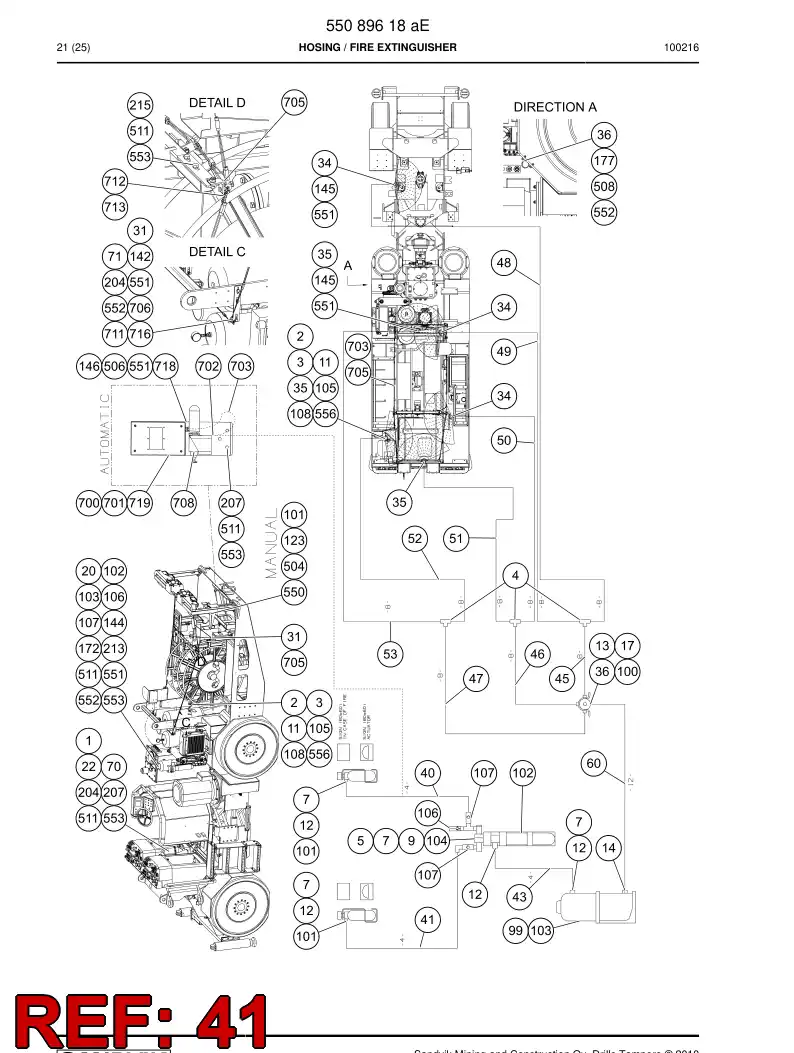 59202451 592 024 51 Hydraulic hose assembly - Sandvik Technical Drawing