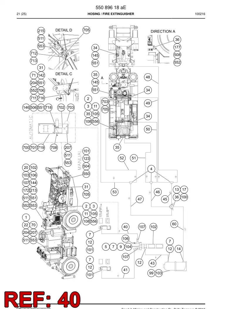 59202455 592 024 55 Hydraulic hose assembly - Sandvik Technical Drawing