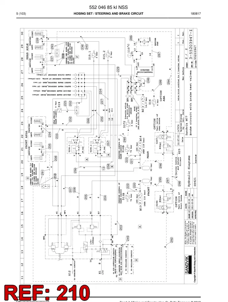 59202509 592 025 09 Hose Assembly, Hydraulic - Sandvik Technical Drawing