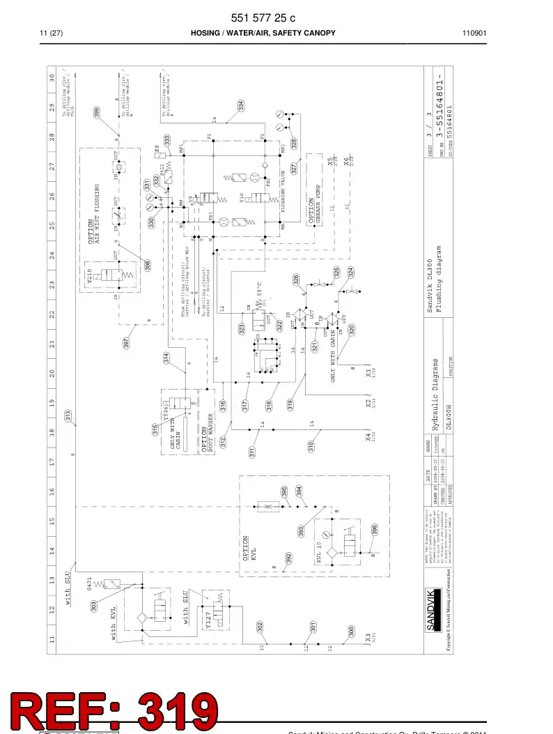 59202535 592 025 35 HYDRAULIC HOSE ASSEMBLY - Sandvik Technical Drawing