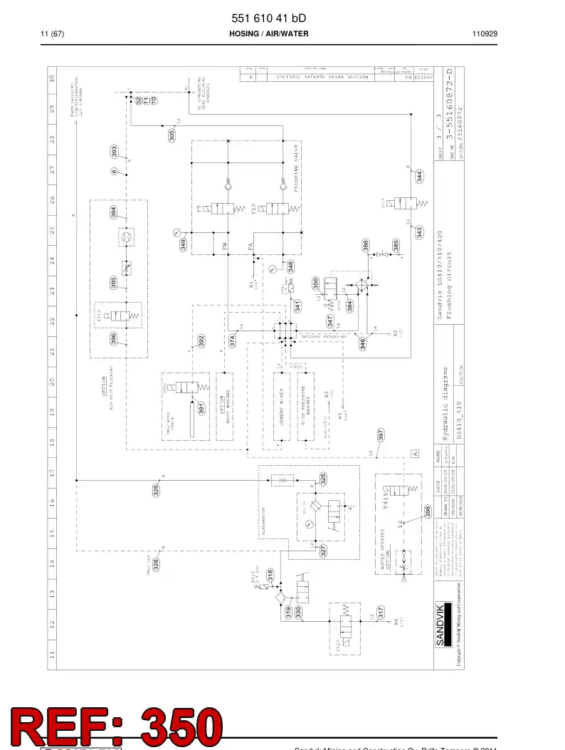 59202553 592 025 53 Hydraulic hose assembly - Sandvik Technical Drawing