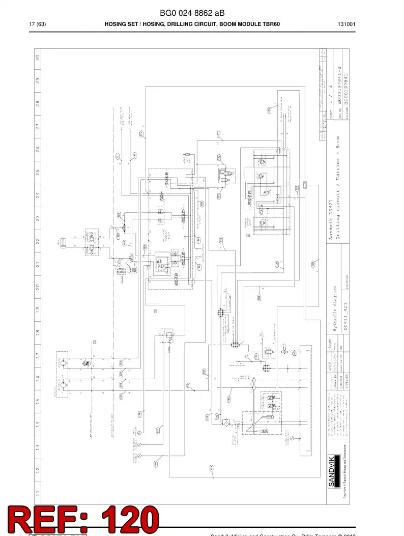 59202571 592 025 71 Hose Assembly, Hydraulic - Sandvik Technical Drawing