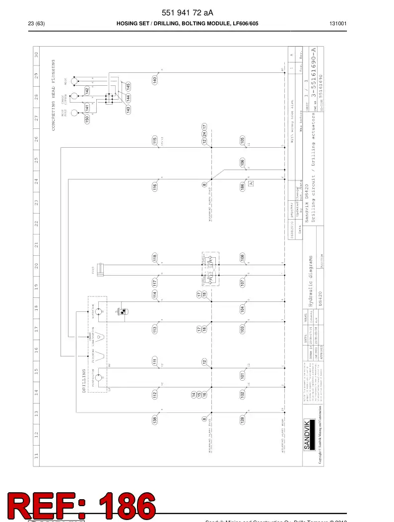 59202579 592 025 79 Hose Assembly, Hydraulic - Sandvik Technical Drawing