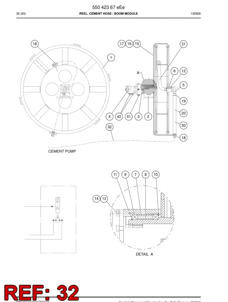 59202593a 592 025 93a HOSE ASSY - Sandvik Technical Drawing