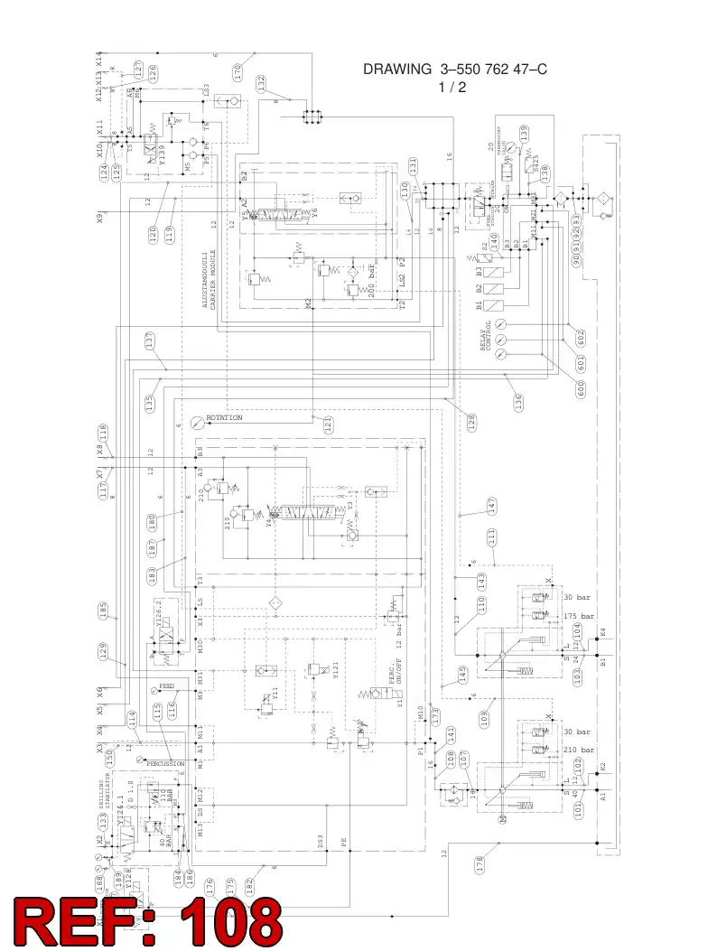 59202598 592 025 98 HYDRAULIC HOSE ASSEMBLY - Sandvik Technical Drawing