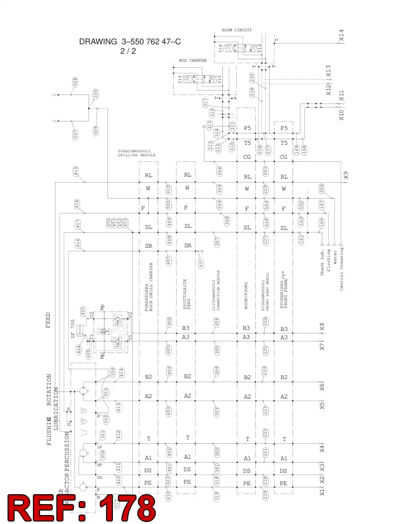 59202612 592 026 12 HYDRAULIC HOSE ASSEMBLY - Sandvik Technical Drawing