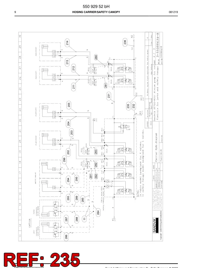 59202623 592 026 23 Hose Assembly, Hydraulic - Sandvik Technical Drawing