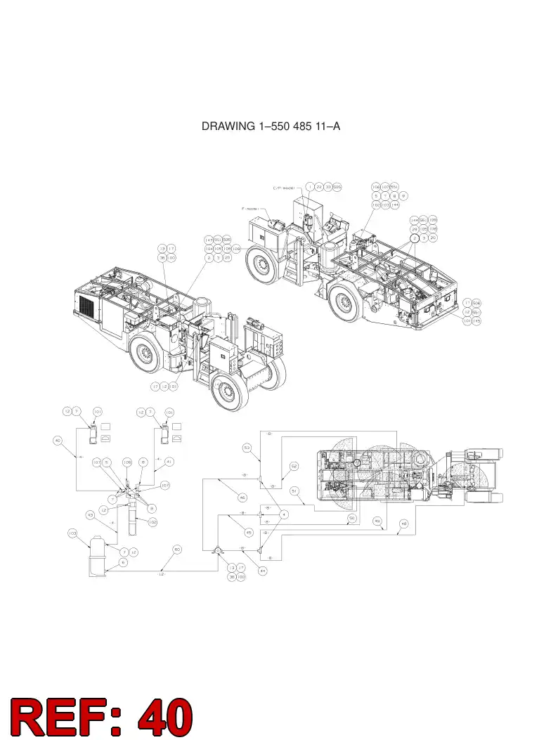 59202632 592 026 32 HYDRAULIC HOSE ASSEMBLY - Sandvik Technical Drawing