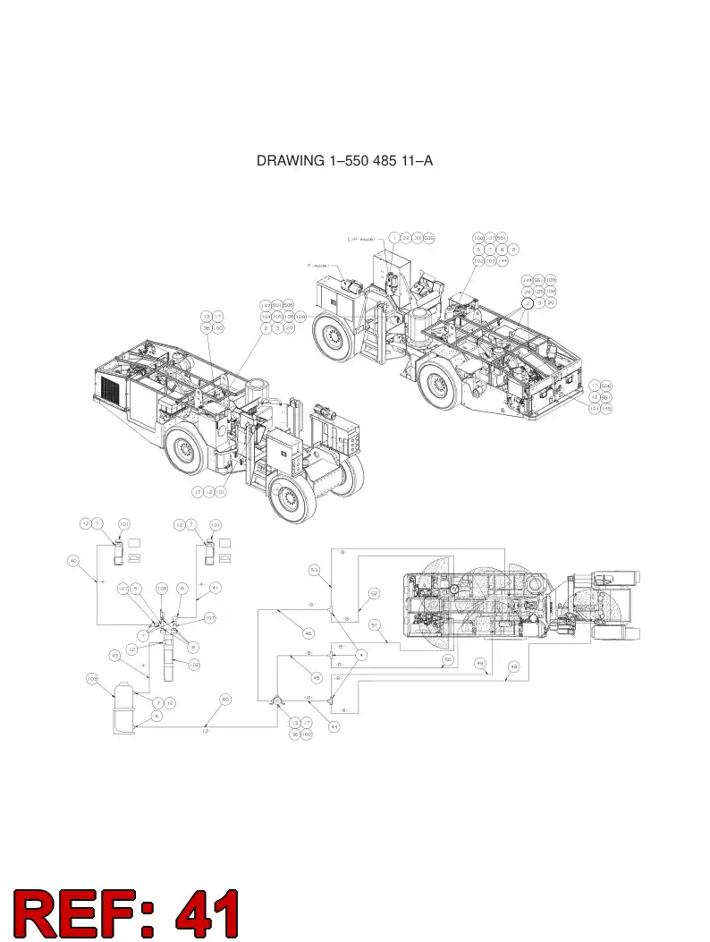 59202634 592 026 34 HYDRAULIC HOSE ASSEMBLY - Sandvik Technical Drawing