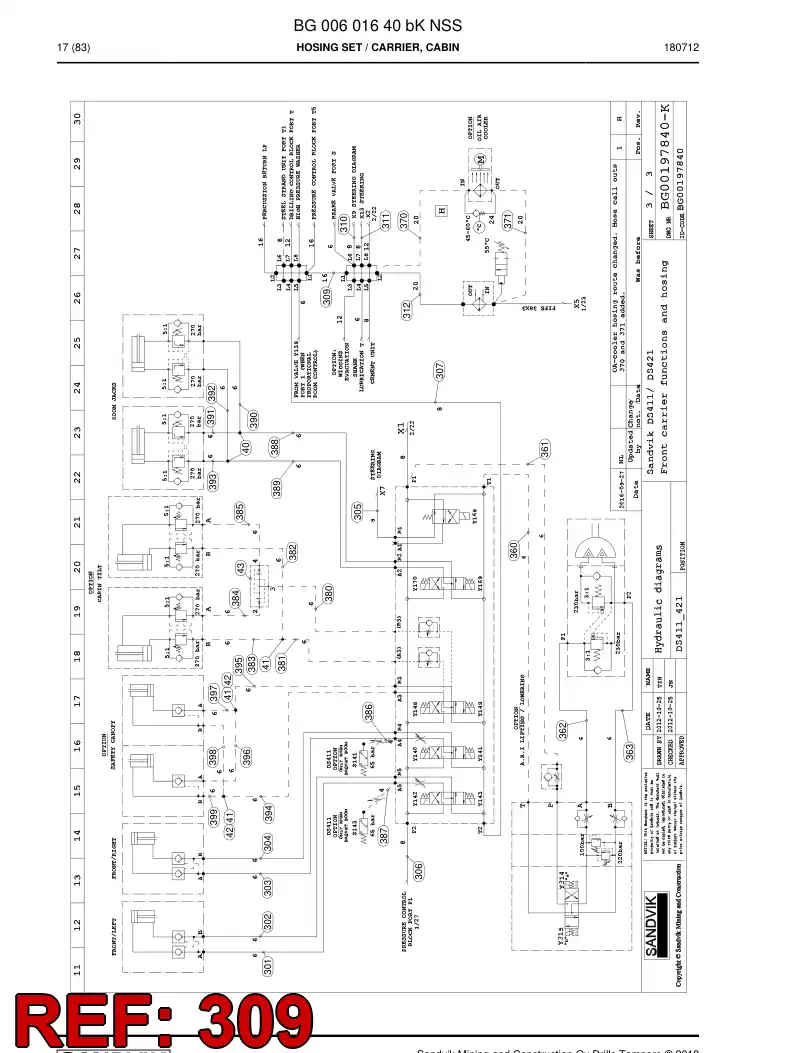 59202635 592 026 35 Hose Assembly, Hydraulic - Sandvik Technical Drawing