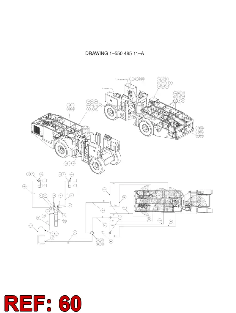 59202636 592 026 36 HYDRAULIC HOSE ASSEMBLY - Sandvik Technical Drawing