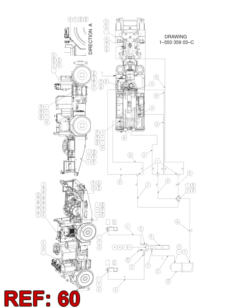 59202648 592 026 48 HYDRAULIC HOSE ASSEMBLY - Sandvik Technical Drawing