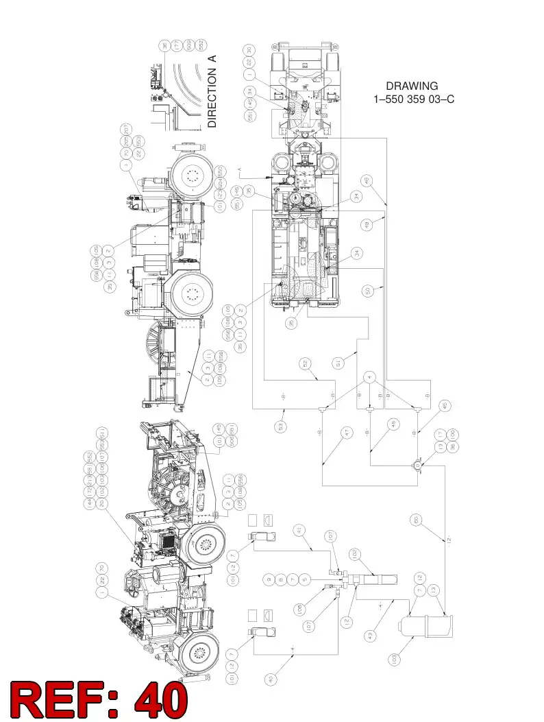 59202650 592 026 50 HYDRAULIC HOSE ASSEMBLY - Sandvik Technical Drawing