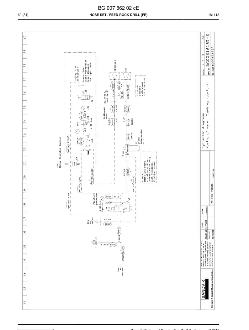 59202675 592 026 75 Hose Assembly, Hydraulic - Sandvik Technical Drawing