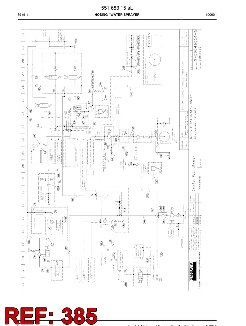 59202683 592 026 83 Hydraulic hose assembly - Sandvik Technical Drawing